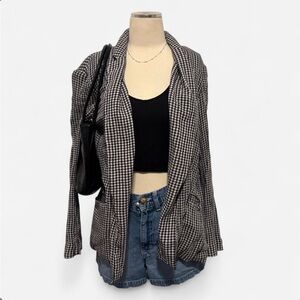 LC Lauren Conrad Black and White Houndstooth Blazer